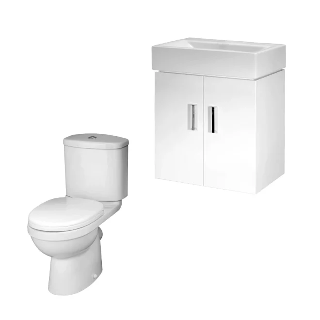 Nuie Mayford Wall Hung Gloss White 440mm Cloakroom Suite