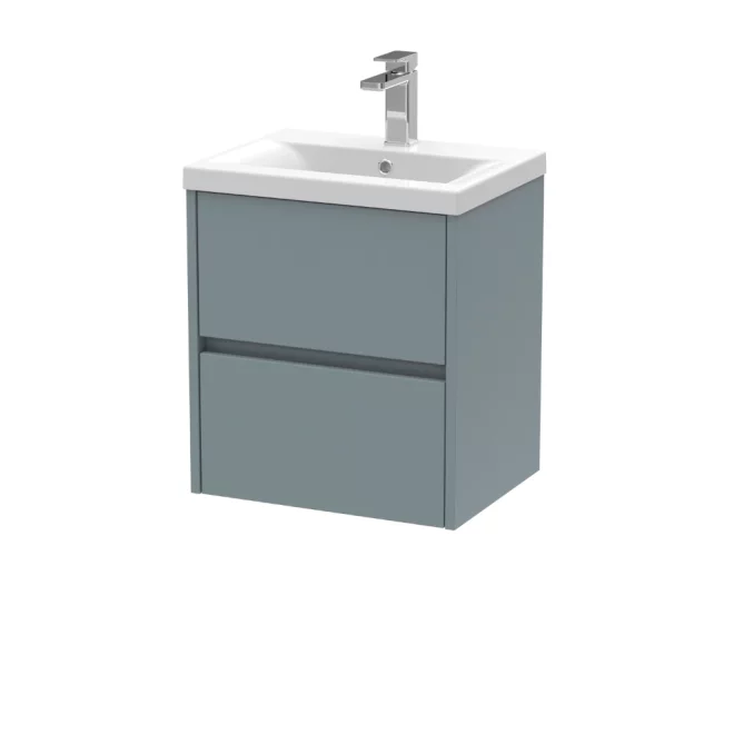Nuie Havana 500mm Coastal Grey Wall Hung Vanity Unit & Mid Edge Basin