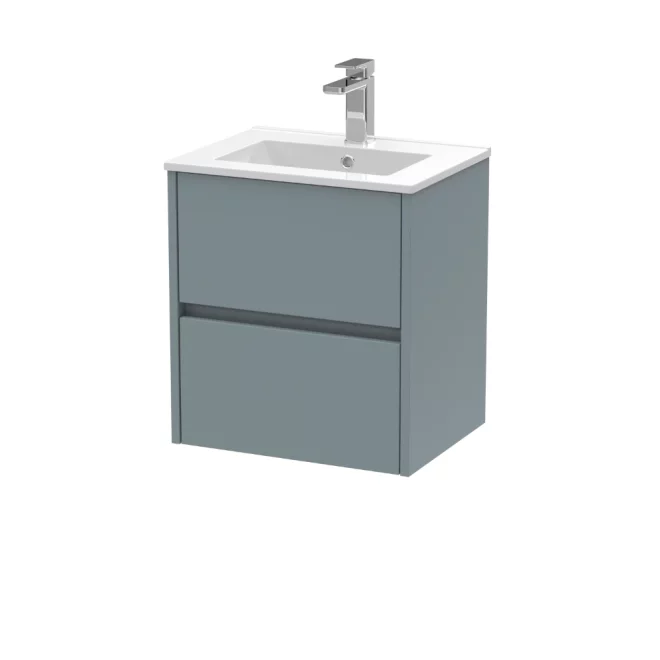 Nuie Havana 500mm Coastal Grey Wall Hung Vanity Unit & Minimalist Basin