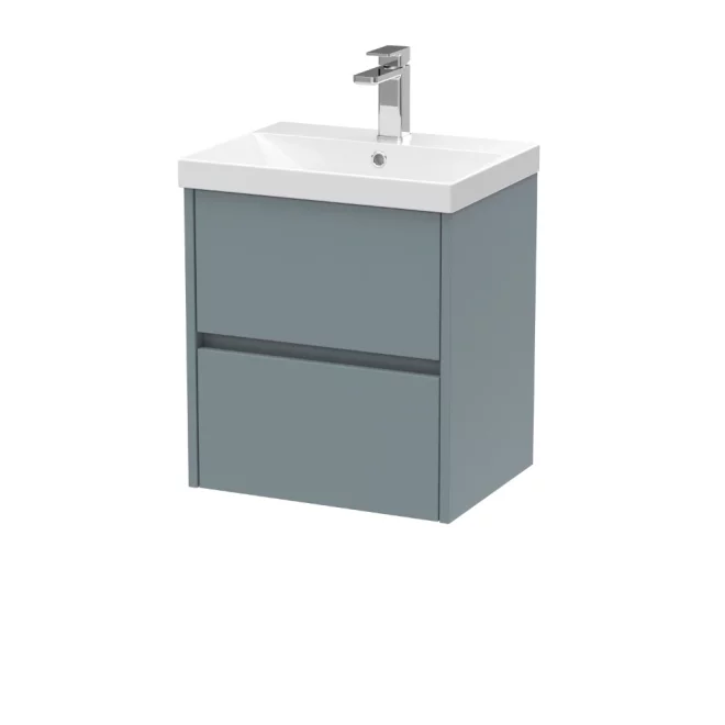 Nuie Havana 500mm Coastal Grey Wall Hung Vanity Unit & Thin Edge Basin
