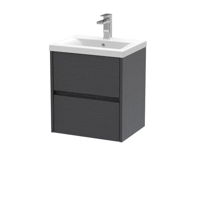 Nuie Havana 500mm Graphite Grey Wall Hung Vanity Unit & Mid Edge Basin