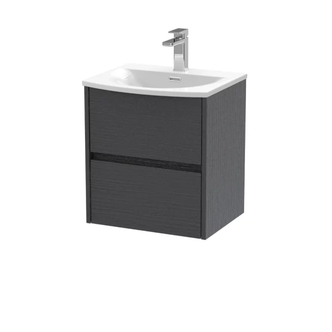 Nuie Havana 500mm Graphite Grey Wall Hung Vanity Unit & Curved Basin