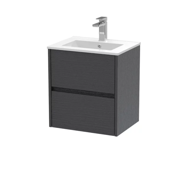 Nuie Havana 500mm Graphite Grey Wall Hung Vanity Unit & Minimalist Basin