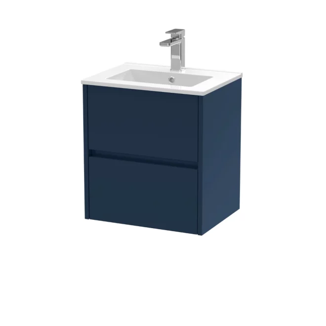 Nuie Havana 500mm Midnight Blue Wall Hung Vanity Unit & Minimalist Basin