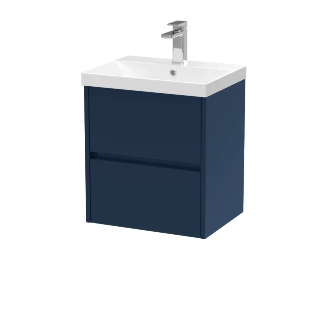 Nuie Havana 500mm Midnight Blue Wall Hung Vanity Unit & Thin Edge Basin