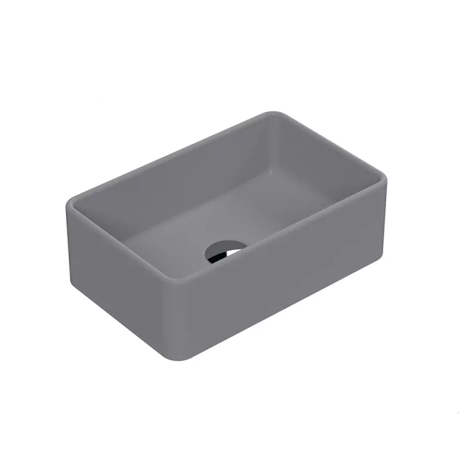 Nuie Luxe 365mm Grey Rectangular Countertop Basin