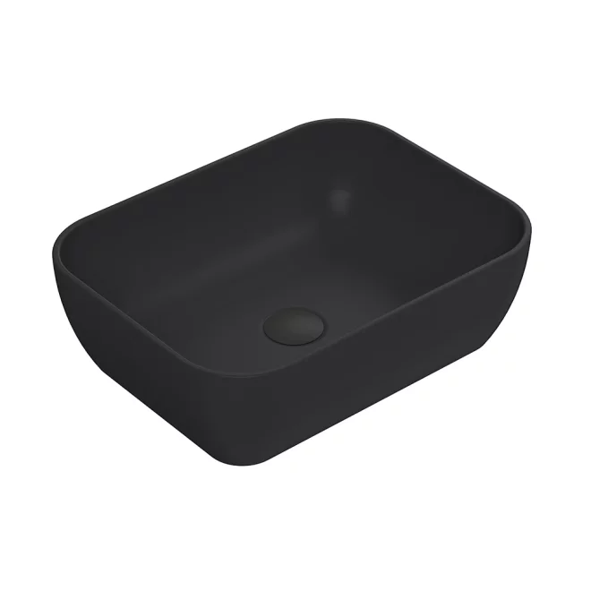 Nuie Luxe 455mm Black Square Countertop Basin