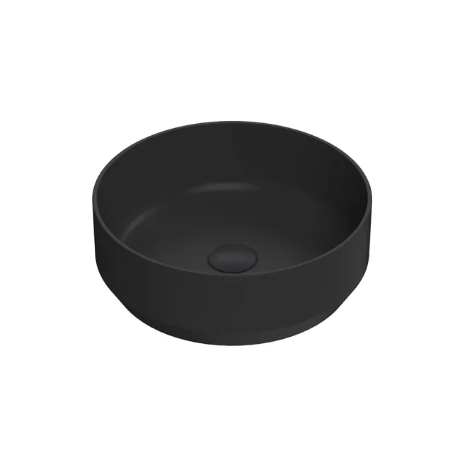 Nuie Luxe Black Round Vessel 350mm Countertop Basin