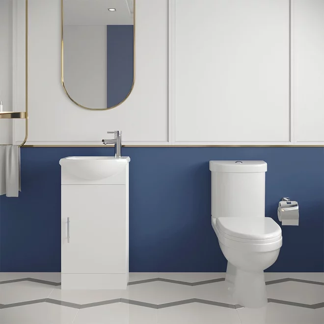 Nuie Floor Standing Gloss White Cloakroom Suite