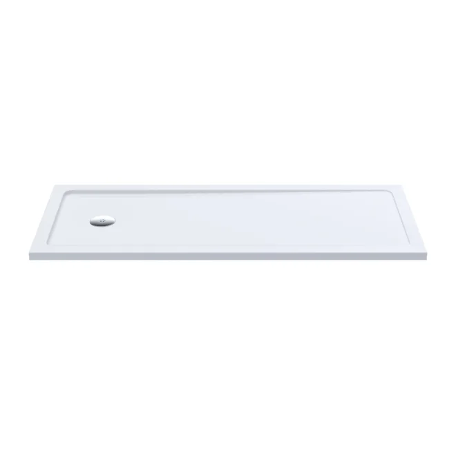 Nuie Pearlstone 1700 x 700mm White Slate Slimline Rectangular Slip Resistant Shower Tray