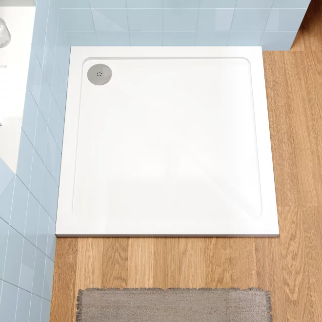 Nuie Pearlstone 800mm Square Slimline Shower Tray 