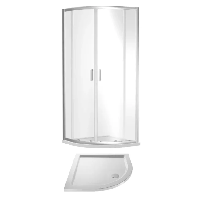 Nuie Rene Satin Chrome 900mm Framed Quadrant Enclosure & Tray