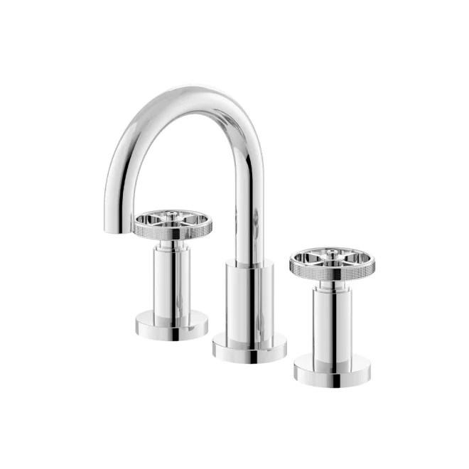 Nuie Revolution Chrome 3 Tap Hole Basin Mixer & Waste