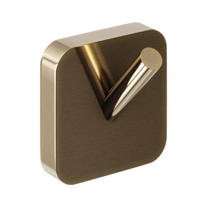 Nuie Trisen Brushed Brass Single Robe Hook