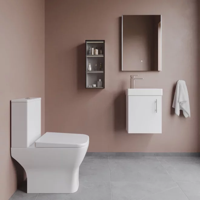 Nuie Vault Wall Hung Gloss White Compact Cloakroom Suite