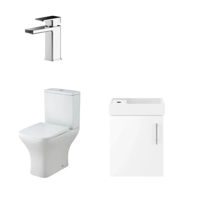 Nuie Vault Wall Hung Gloss White Compact Cloakroom Suite