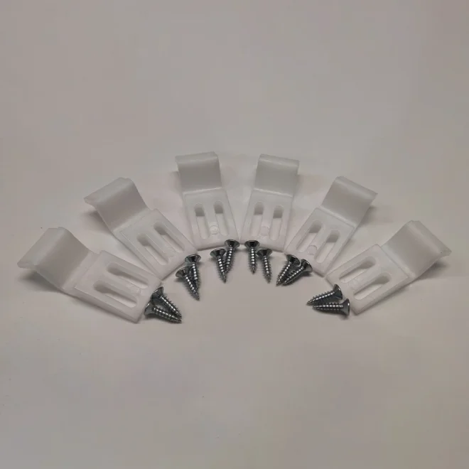 Nuie White Shower Bath Panel Clips - Pack of 6