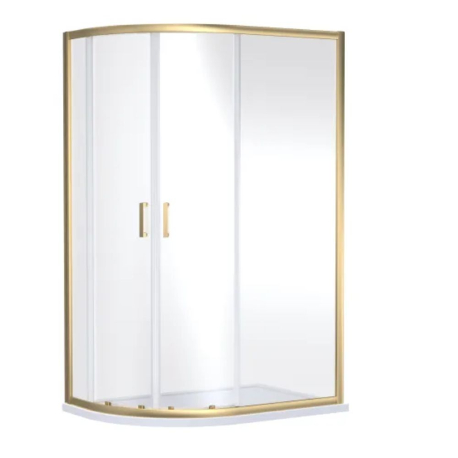 Nuie Rene Brushed Brass 1200 x 900 Offset Quadrant Shower Enclosure