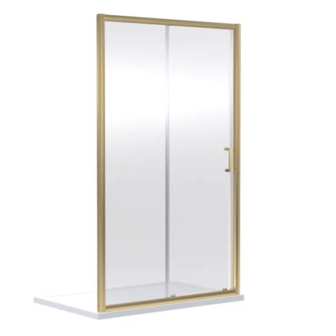 Nuie Rene Brushed Brass 1100mm Sliding Shower Door