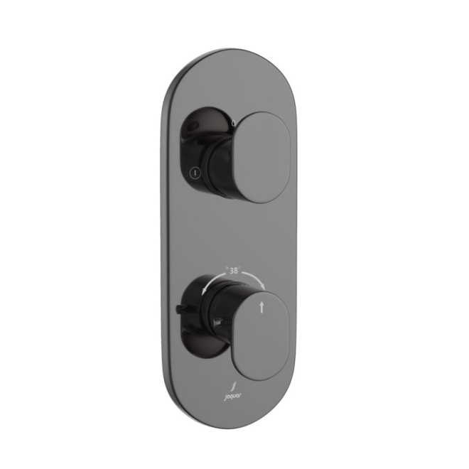 Jaquar Opal Prime Black Chrome 2 Outlet Thermostatic Shower Mixer With Concealed Valve  