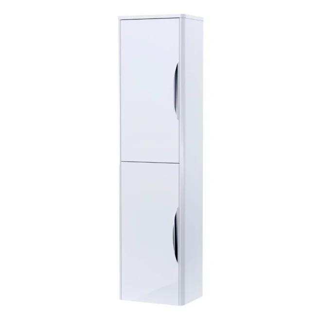 Nuie Parade 356mm 2 Door Gloss White Wall Hung Tall Boy Cabinet