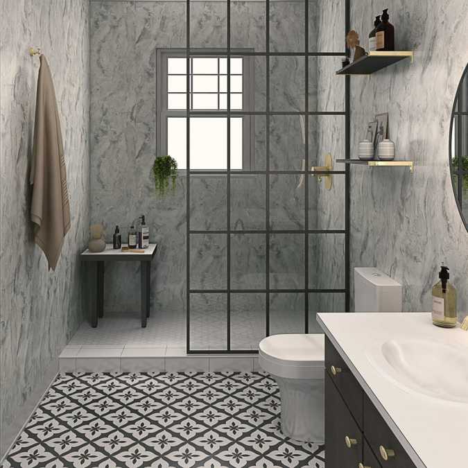 Stratus Marble Effect Wetwall Showerboards 2400 x 1200mm Perform