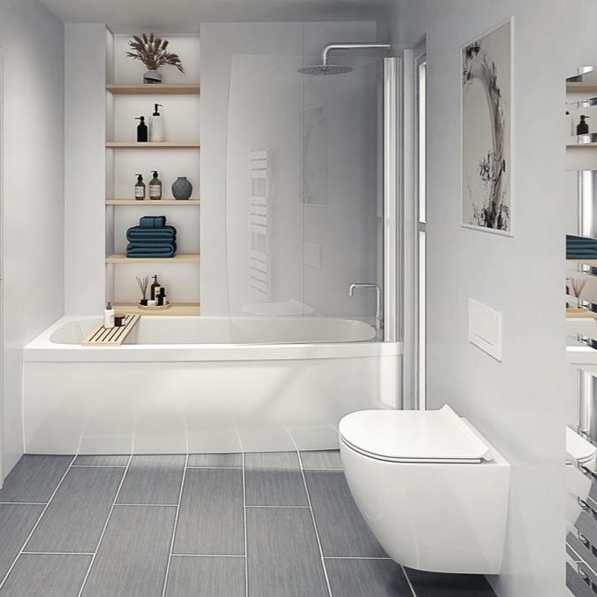 Perform Panel White Gloss 1200mm Bathroom Wall Panels