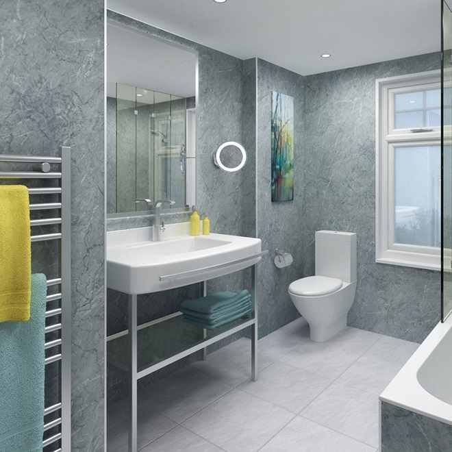Grey Bonito 2400 X 1200mm Perform Panel Shower Wall Cladding Nu Style - Gray Wall Paneling Bathroom Grey Bonito 2400 X 1200mm Perform Panel Shower Wall Cladding Nu Style - Gray Wall Paneling Bathroom
