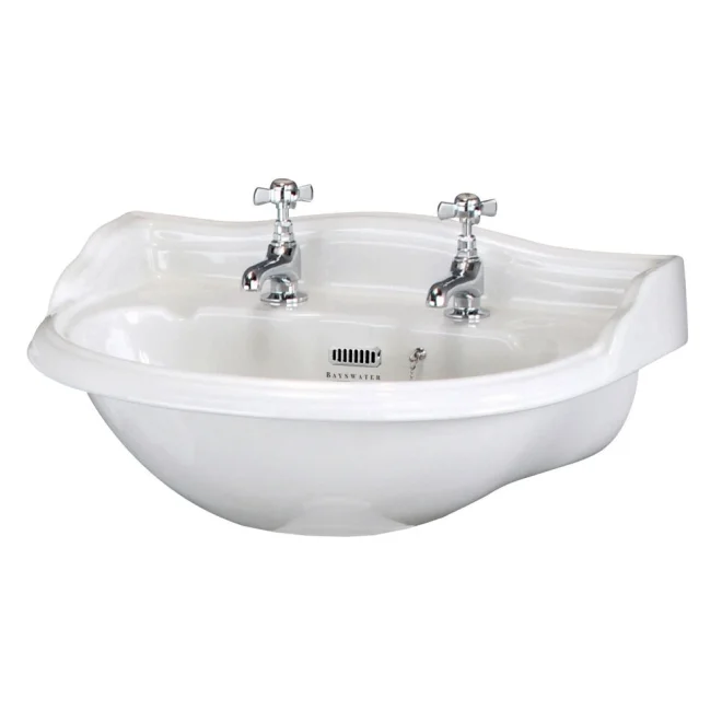 Bayswater Porchester 600mm 2 Tap Holes Basin