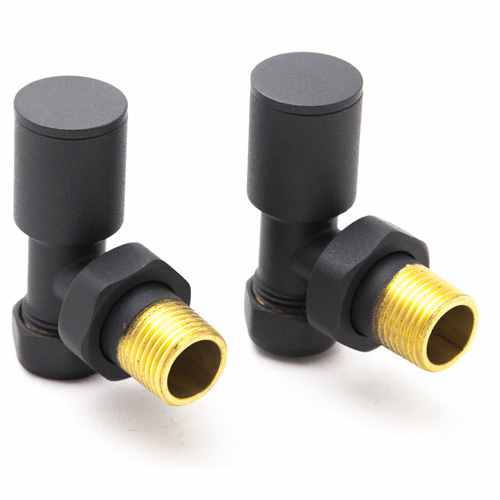 Portland Angled Radiator Valves - Anthracite - VLV-PRT/AA - Reina