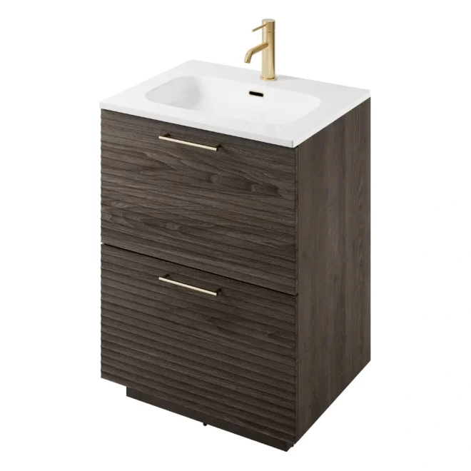 Rhythm Lave Oak Floor Standing Vanity Unit - 600mm