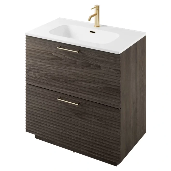 Rhythm Lave Oak Floor Standing Vanity Unit - 800mm