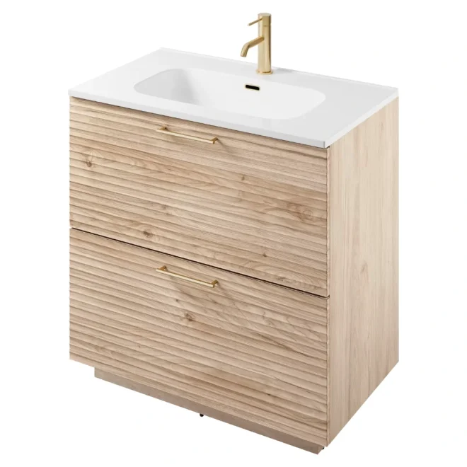 Rhythm Light Oak Floor Standing Vanity Unit - 800mm