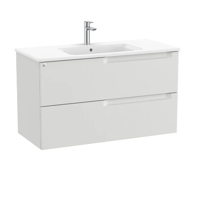 Roca Aleyda 1000mm Pebble Grey 2 Drawer Vanity Unit & Basin