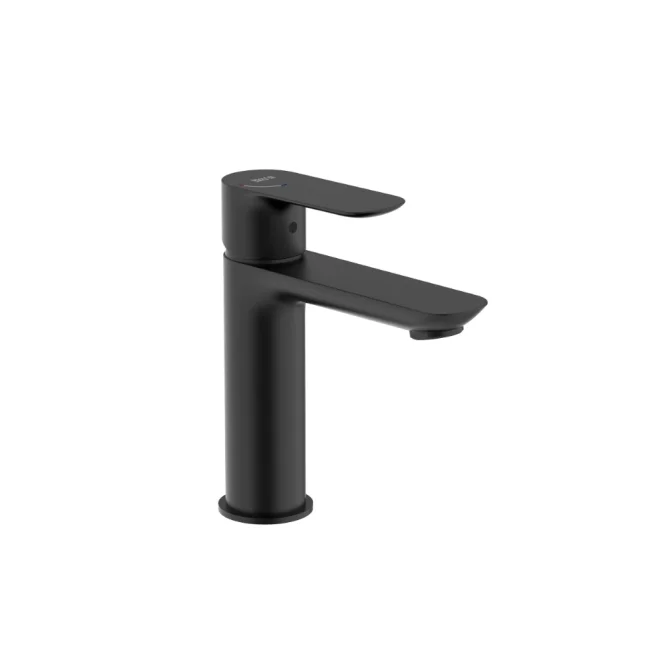 Roca Cala Matt Black Smooth Body Basin Mixer