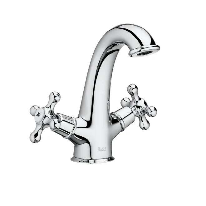 Roca Carmen Chrome Twin Lever Basin Mixer