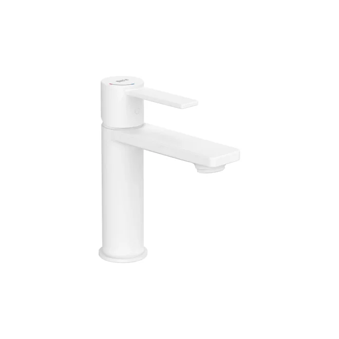 Roca Targa Matt White Basin Mixer Tap