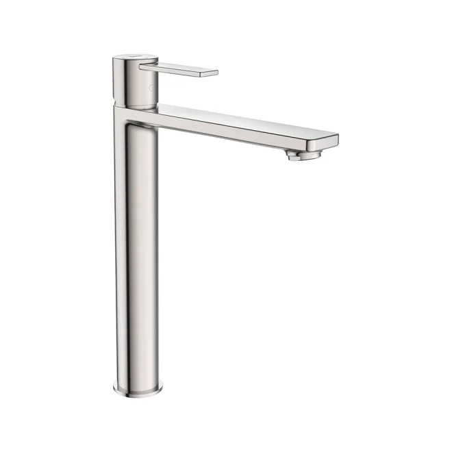 Roca Targa Stainless Steel Finish Tall Basin Mixer Tap