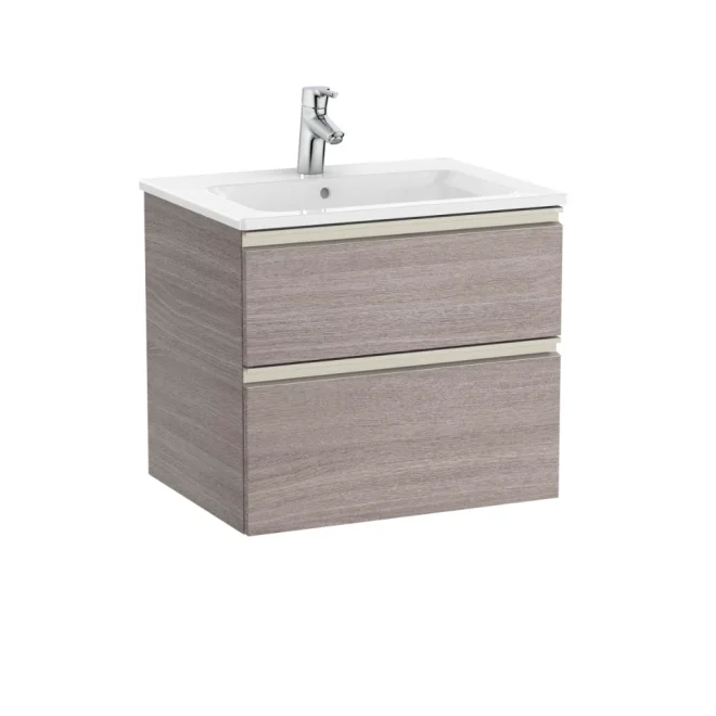 Roca The Gap 550mm 2 Drawer Vanity Unit & Basin - City Oak