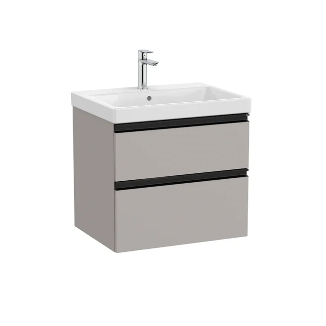 Roca The Gap 600mm Matt Grey 2 Drawer Vanity Unit & Basin