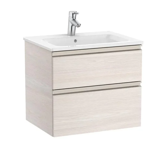Roca The Gap 605mm Nordic Ash 2 Drawer Vanity Unit