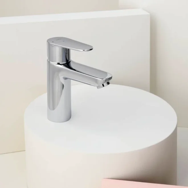 Roca Victoria Plus Chrome Smooth Body Basin Mixer & Waste