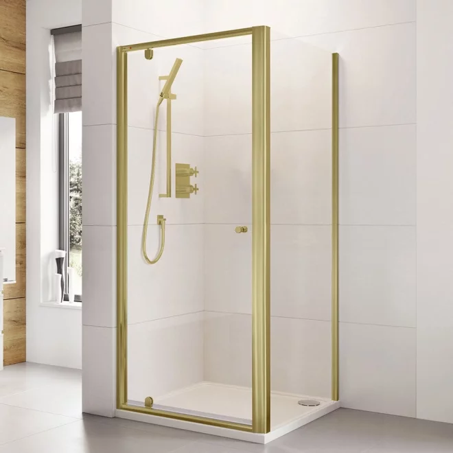Roman Haven8 Brushed Brass 900mm Pivot Shower Door