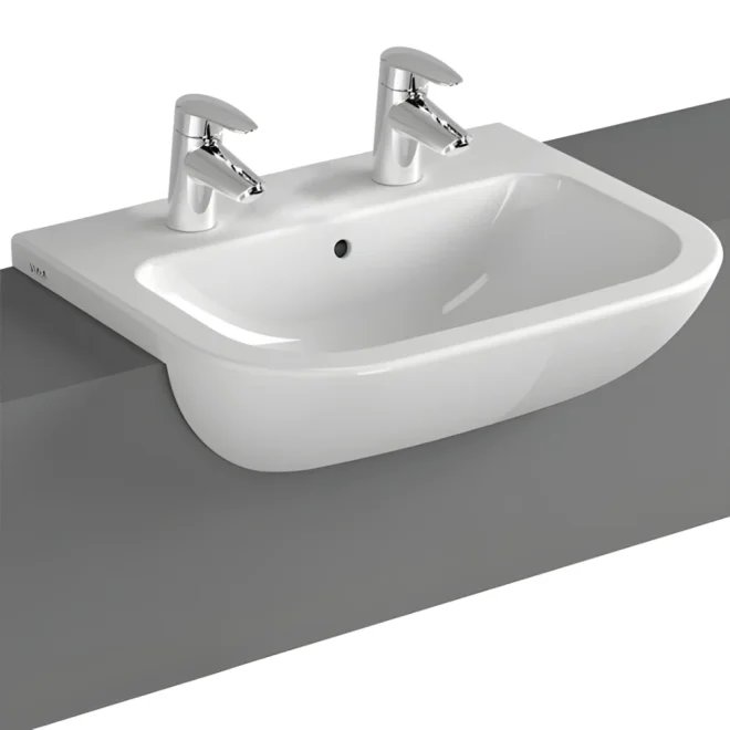 VitrA S20 Semi-Recessed Basin Two Tap Hole