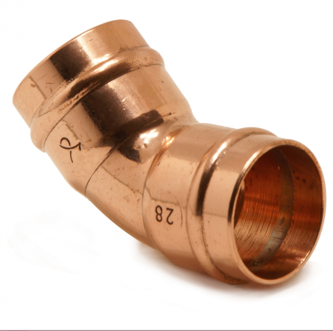 Copper Solder Ring 15mm 135 degree elbow