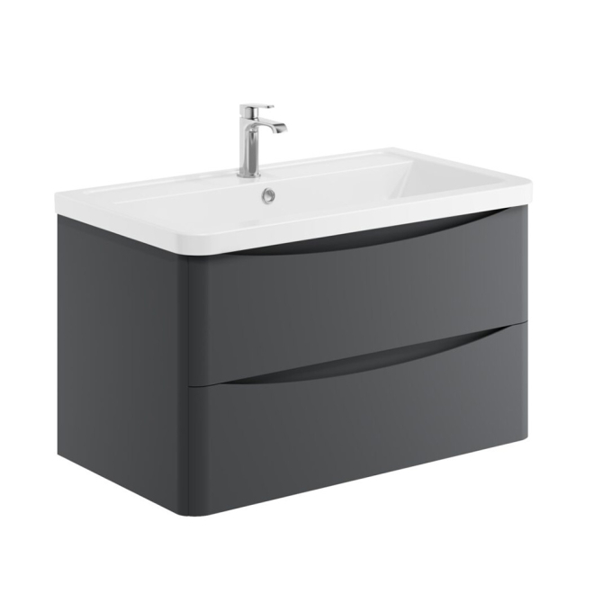 Scudo Bella 800 Matt Grey Wall Hung Vanity