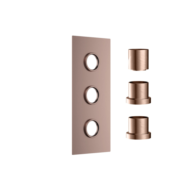 Scudo Brushed Bronze Triple Concealed Plate with Sleeves
