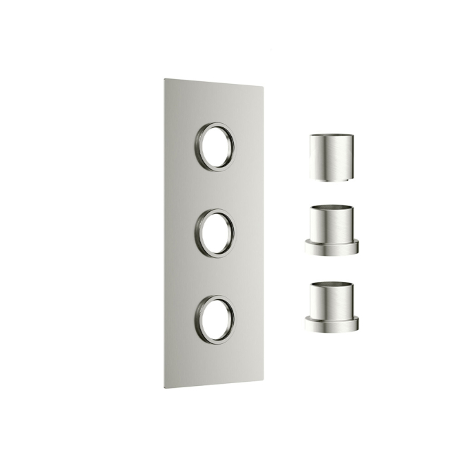 Scudo Brushed Nickel Triple Concealed Plate with Sleeves