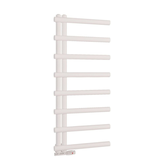 Scudo Carlo 1150 x 500mm White Designer Towel Rail