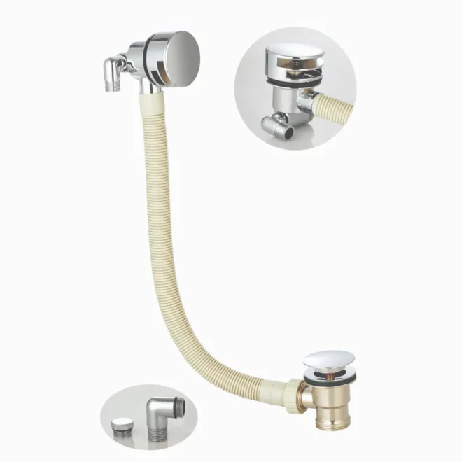 Scudo Chrome Round Bath Filler & Overflow with Waste